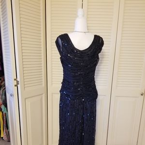 Kathy Hilton's Women's Navy Sequined  Gown